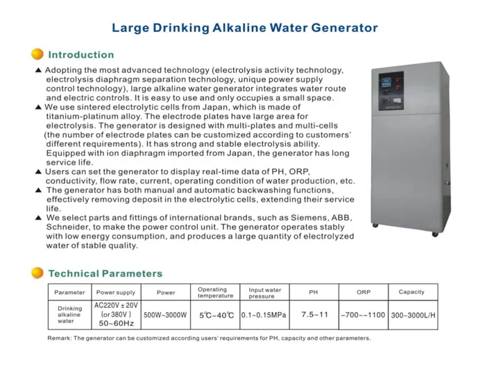 Alkaline Water Generator